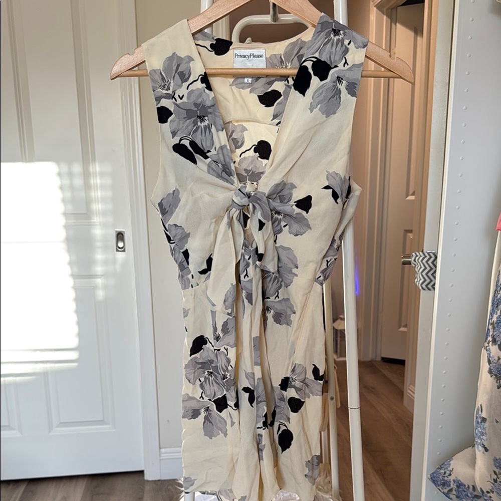 Privacy Please Floral Jumpsuit in Cream and Black